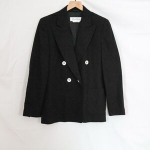 Max Mara Women's Double Breasted Blazer Italian Wool, Black - 10